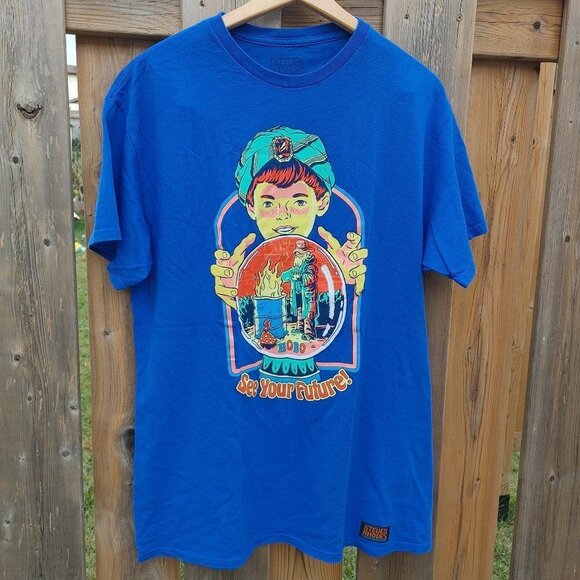 STEVEN RHODES See Your Future T-Shirt Men's Size Large BRIGHT BLUE - Picture 1 of 5
